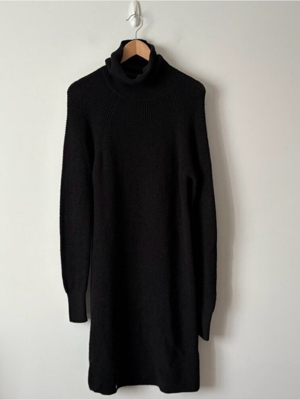 Aritzia Wilfred Free New Bianca Dress Black Turtleneck 100% Merino Wool Dress